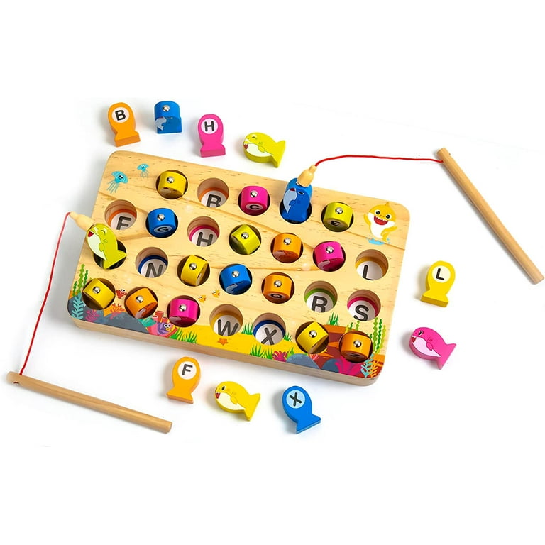 Pidoko Kids Baby Shark Alphabets Fishing Game - Montessori Toys