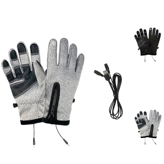 GPOECD Winter Gloves Heated Rechargeable Battery Powered Thermal Skiing Snowboarding Motorcycle Riding Touchscreen Compatible