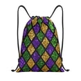 thumbnail image 1 of Fotbe Mardi Gras Shiny Green Purple Bolsa Mochila con Cordón Estampada, Bolsa de Gimnasio Deportiva, Bolsa Cinch, Bolsa con Cordón para Hombres y Mujeres-Small, 1 of 6