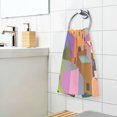 thumbnail image 3 of Yayeee 2 Pack Hand Towels for Bathroom 100% Cotton 16" x 28" Soft Absorbent Kitchen Towel, Purple Cityscape Painting, 3 of 7