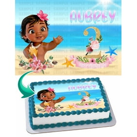 Moana Disney Edible Cake Topper Personalized Birthday 1 2 Size Sheet Decoration Party Birthday Sugar Frosting Transfer Fondant Image Walmart Com Walmart Com