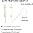 thumbnail image 5 of Sterling Silver CZ Star Dangle Earrings for Women Teens Long Dangle Earrings Threader Tassel, 5 of 5