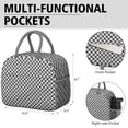 thumbnail image 2 of Sac à Lunch à Motif à Carreaux Rétro Design Portable Isolé pour Bureau et Pique-Nique, 2 of 7