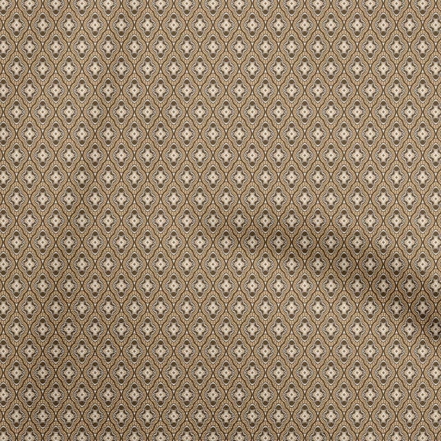 oneOone Viscose Chiffon Brown Fabric Asian Block Tile Sewing Craft Projects Fabric Prints By Yard 42 Inch Wide