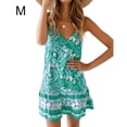 thumbnail image 1 of Vestido Corto Sin Mangas Con Estampado Floral Vestido Mujer Con Cuello En V Ropa De Verano, Verde, M Speravity AP002157-17, 1 of 3