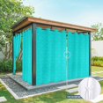 thumbnail image 6 of Turquoise Plaid Outdoor Curtains for Patio Waterproof,Windproof Privacy Curtains with Weighted Bottom,Geometric Leaf Diamond Morocco Abstract Outside Drapes for Picnic Garage Yard 54"x108" 2 Panel, 6 of 8