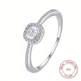 thumbnail image 1 of 1.5g 925 Sterling Silver Ring - Double Layer Square Design with Micro Zircon - Dainty and Stylish - Perfect Gift for Women, 1 of 4
