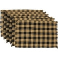 VHC Brands Farmhouse Table Mats, Burlap Black Check Country Placemats