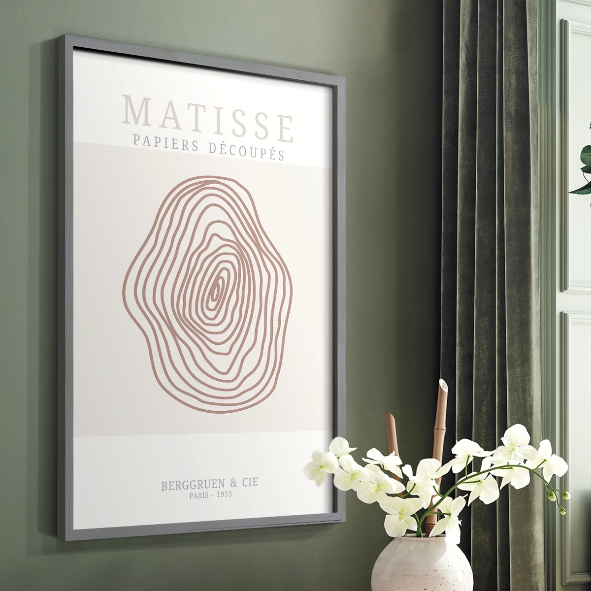 Matisse CDXXXIII in Gray Solid Wood Framed Print No Nail Hanging