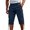 Navy, variant on YABCSAZ Men's Cargo Shorts Knee Length Summer Shorts Cotton Capri Shorts, Lightweight Breathable Outdoor Casual 3/4 Length Elastic Waist Drawstring Capri Cargo Pants with Multi Pockets