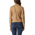 thumbnail image 3 of INSPIRE CHIC Women's Faux Suede Jackets Lapel Collar Moto Biker Jacket, 3 of 5