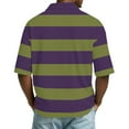 thumbnail image 4 of Hearthz S-4XL Striped Golf Shirts for Men Short Sleeve Casual Color Block Collared Mens Shirts Button Down Waffle Knit Mens Polo Shirt, 4 of 6