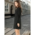 thumbnail image 4 of INSPIRE CHIC Manteau d'Hiver pour Femme à Revers Cranté, Simple Boutonnage, Manches Longues, Noir, XXX-Grand, 4 of 7