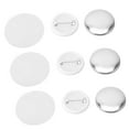 thumbnail image 1 of 100 Sets Pin Back Button Parts, Round Shape Metal Back Pin DIY Blank Button Badge Parts Set for Clothes, Backpacks, with Tinplate and Plastic Base, 1 of 7
