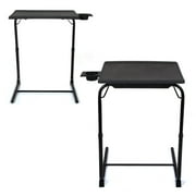 Lowestbest TV Tray Table, Folding Laptop Table with 6 Heigh Adjustable, Multifunctional TV Table Tray for Eating & Reading (2 Pack)