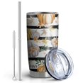 thumbnail image 2 of 20oz Tumblers Fall Pumpkins and Leaves Pattern Stainless Steel Vacuum Insulated Double Wall Travel Tumbler Cups Mug with Lid and Straw,Cleaning Brush for Cold & Hot Drinks, 2 of 7