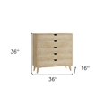 thumbnail image 3 of HomeRoots 36" Natural Five Drawer Dresser, 3 of 8