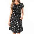thumbnail image 3 of Bearsland Women’s Short Sleeve Midi Maternity Nursing Dress Casual  Breastfeeding Dress with Pocket, 3 of 7