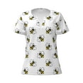 thumbnail image 3 of Naloa Bee Print T-Shirts Short Sleeve V Neck Tees for Women Fashion Tops Trendy Lightweight Soft Casual Summer Outfits Clothes, 3 of 5