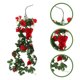 thumbnail image 4 of 2 piezas de enredadera artificial de rosas falsas, decoración colgante con hojas verdes y colgante de rosa para jardín y boda., 4 of 6