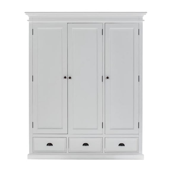 Wardrobe with 3 Doors, Classic White