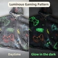 thumbnail image 2 of Kids Glow in The Dark Hooded Blanket Hoodie, Oversized Wearable Blanket for Boys & Girls Flannel Fleece One Size Purple B0P, 2 of 7