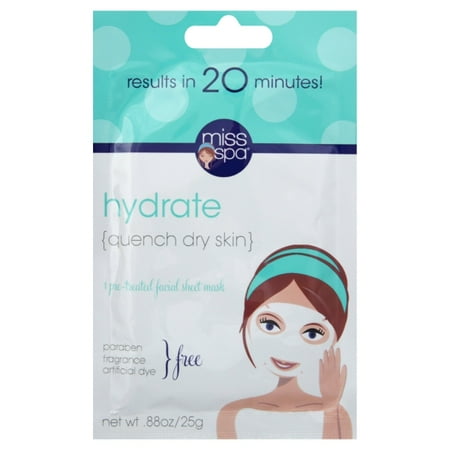 Miss Spa Hydrate Pre-Treated Facial Sheet Mask, 0.88 oz