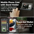 thumbnail image 5 of Premium PU Leather Flip Folio Case for iPhone 14 Pro Max, Magnetic Closure Protective Case Kickstand Card Cash Slot Shockproof Durable Wallet Cover Soft TPU Inner Phone Case - Black, 5 of 14
