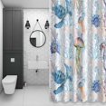 thumbnail image 4 of Summer Colorful Bathroom Shower Curtain, Turtle Seashell Seahorse Jellyfish Seaweed Waterproof Washable Soft Bath Curtain for Bathtub Decor with 12 Hooks&Grommet, 36x72 Inch, 4 of 9