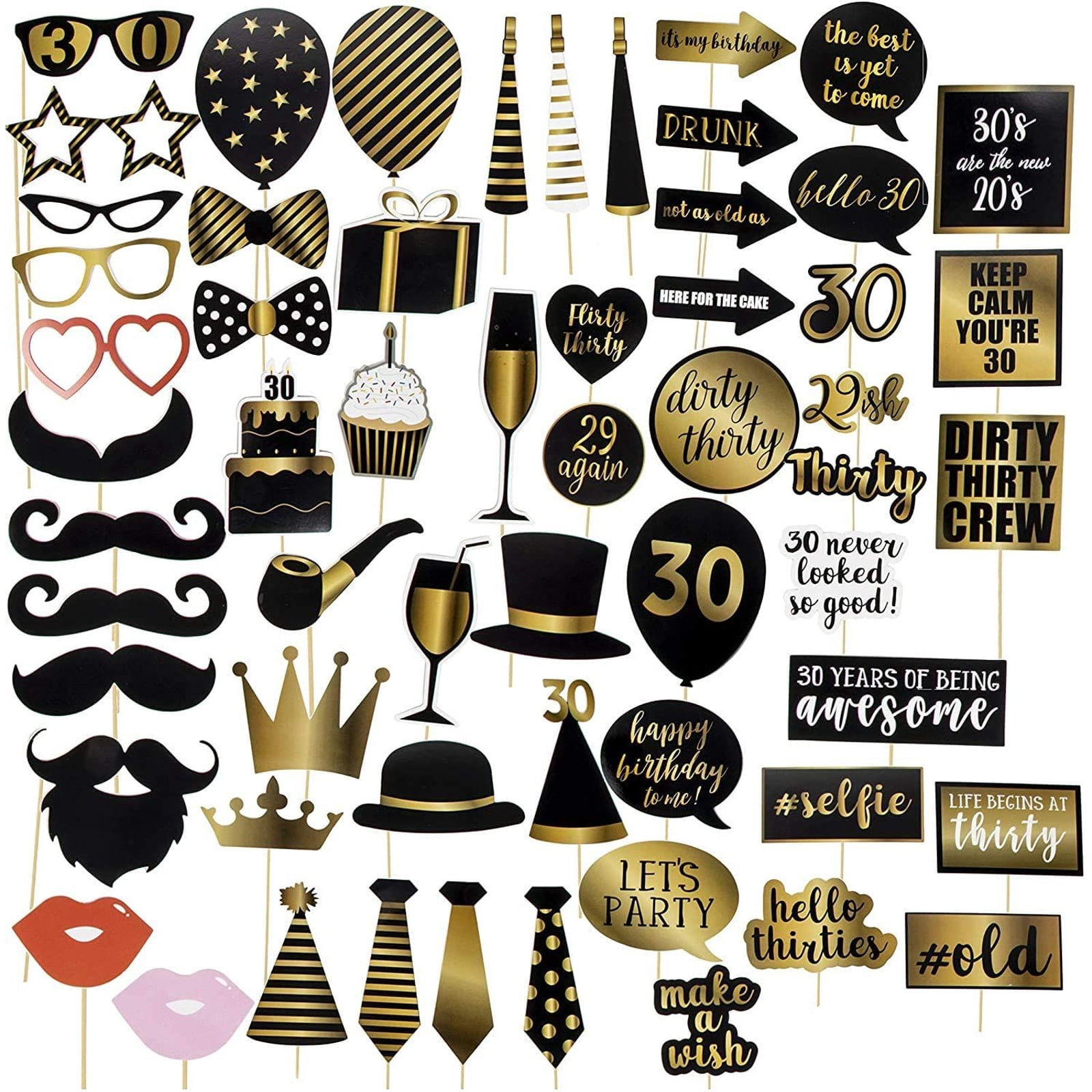 Paper &amp; Party Supplies Dirty 30 Birthday Photo Booth Props Dirty Thirty ...