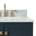 thumbnail image 5 of Ariel Cambridge 37 In. Right Offset Oval Single Sink Vanity With Carrara White Marble 0.75 In Countertop In Midnight Blue, 5 of 10