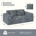 thumbnail image 3 of Hawsaiy 75" Corduroy Loveseat Sofa with Wide Armrests & Removable Pillows, No Assembly Foam Couch, Vacuum Packed, High-Density Support, Gray, 3 of 13