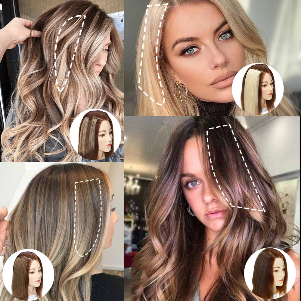 SEGO Real Remy Human Hair Mini Hair Pad Clip in 100% Human Hair Extensions Short Straight Thick One Piece Hair Pieces for Thinning Hair Topper/Side/Back Use