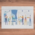 thumbnail image 5 of Ambesonne Painting Jigsaw Puzzle Durable Cardboard, Artists Model Lady Drawing, 1000 pcs, Pale Blue and Ceil Blue, 5 of 5