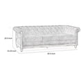 thumbnail image 5 of Benjara Ober Sofa, Rivets Chesterfield Button Tufted Beige, 86 Inch, Natural Brown, 5 of 5