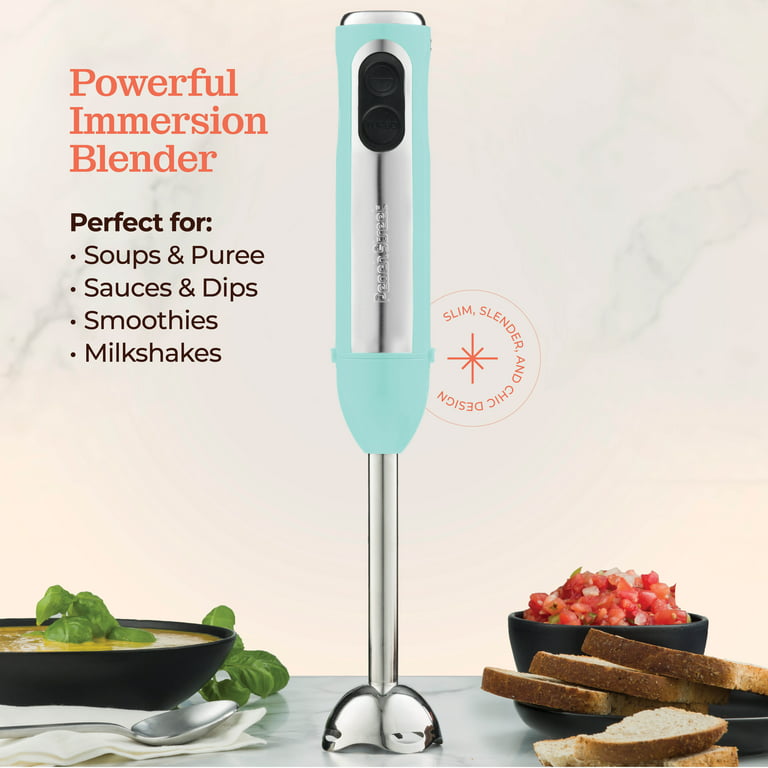  Powerful Immersion Blender, Electric Hand Blender 500 Watt with  Turbo Mode, Detachable Base. Handheld Kitchen Blender Stick for Soup,  Smoothie, Puree, Baby Food, 304 Stainless Steel Blades (Grey): Home &  Kitchen