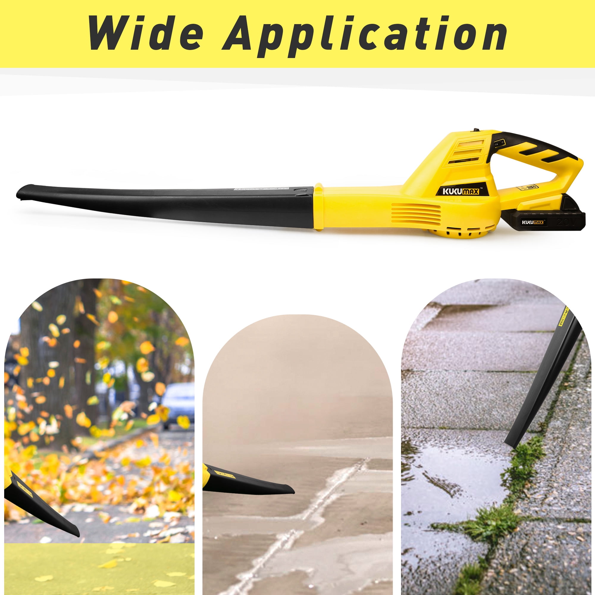 IPOW 20V 130 MPH 6 Speed Cordless Leaf Blower Sweeper, 2.0Ah Battery and Charger Included