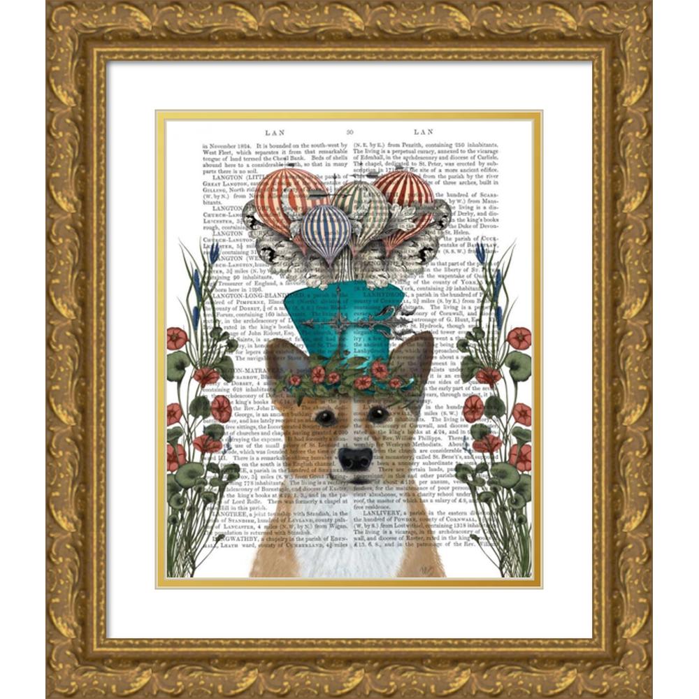 Fab Funky 20x24 Gold Ornate Wood Framed with Double Matting Museum Art  Print Titled - Corgi Milliners Dog - Walmart.com