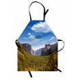thumbnail image 1 of Yosemite Apron Yosemite El Capitan and Half Dome in California National Parks US Summertime View, Unisex Kitchen Bib Apron with Adjustable Neck for Cooking Baking Gardening, Green Blue, by Ambesonne, 1 of 3
