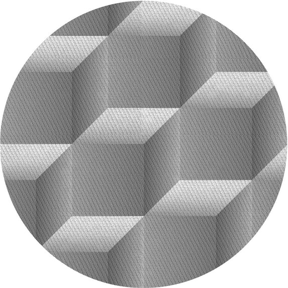 Ahgly Company Machine Washable Indoor Square Transitional Gray Cloud Gray Area Rugs, 3' Square