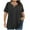 Black, variant on Staron Plus Size V-Neck Blouses for Women Polka Dot Short Sleeve Curved Hem Casual Comfy Fashion Tops Tshirt, White XL