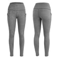 thumbnail image 5 of Twczz Girls Yoga Leggings with Pockets- Tummy Control High Waist Full Length Stretch Athletic Workout Pants Gray Size 6 Years, 5 of 9