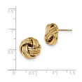 thumbnail image 2 of Real 14kt Yellow Gold Polished Textured Triple Love Knot Post Earrings; for Adults and Teens; for Women and Men, 2 of 2