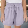 thumbnail image 2 of UAYOTSE Girls Casual Loose Fit Solid Color Shorts For Everyday Outdoor And Sports Activities Comfortable Breathable Summer School Uniform Pants,Sizes 7-8 Years, 2 of 6