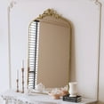 thumbnail image 3 of Oufan 43x24 Inch Wall Mirror, Ornate Metal Mirror, Large Arched Dressing Mirror with Carved Floral Wreath, Vintage Floor Mirror for Dressing Room, 3 of 9