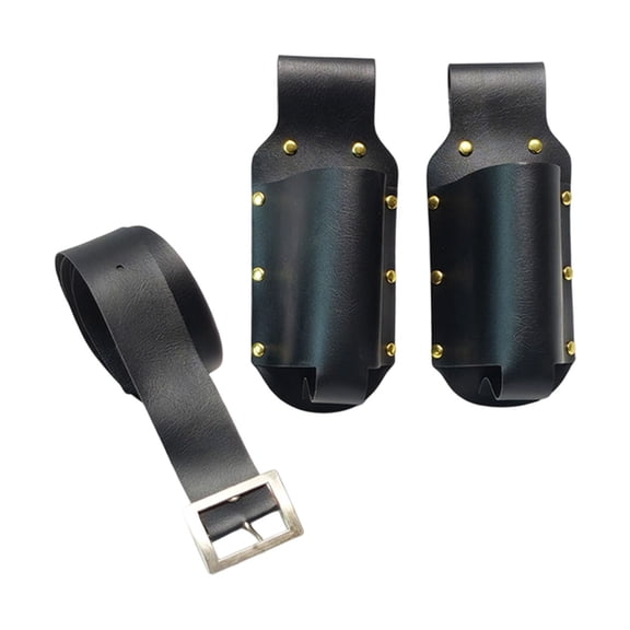 Nilnehc Holster Belt,PU Leather Beverage Holder for 12oz Cans,Hands-Free Cowboy Drink Holster for BBQ Camping Party,