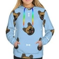 thumbnail image 4 of Hoodies for Women - french Bulldog Face Comfrt Colour Drawstring Women'S Fashion Hoodies & Sweatshirts, Fall Outfits Clothes for Women 2024 Pullover with Kangaroo Pocket, 4 of 7