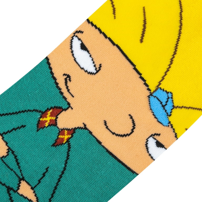 Odd Sox, Nickelodeon Hey Arnold Cartoon Socks, Arnold, Fun Novelty Men's  Crew, Large