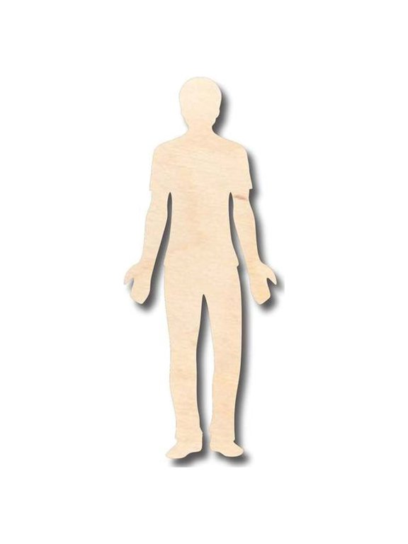 Unfinished Wood Man Shape - Craft- up to 46" DIY 46" / 1"