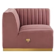 thumbnail image 3 of Modular Sofa Corner Chair, Pink Gold, Velvet, French Living Lounge Cafe Lobby Hospitality Restaurant, Modern Contemporary Boutique HB33788, 3 of 6